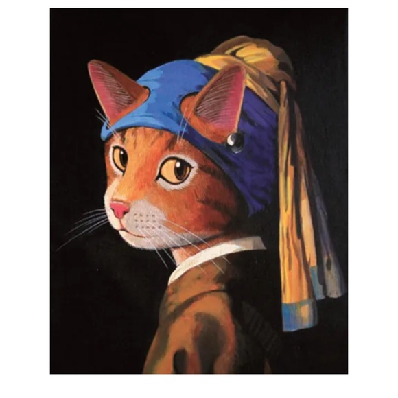 Famous Paintings and the Cat Recreations of famous paintings NEW. 11.8” x 15.7” - Picture 2 of 8